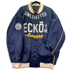 ECKO UNLIMTIED XL MENS VARSITY BOMBER JACKET VTG Y2K 90'S